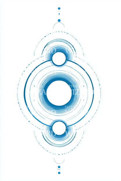 Orbital Rings Geometry Tattoo Design