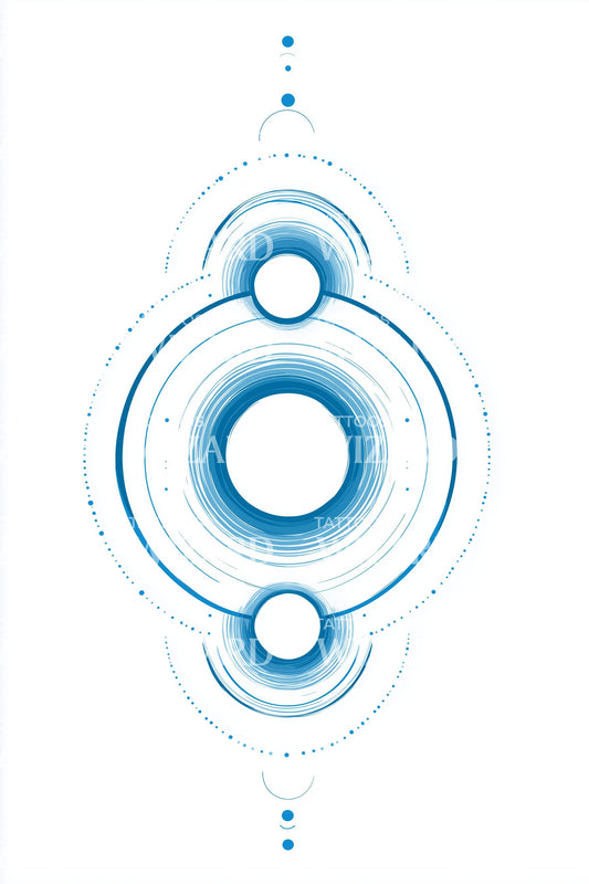 Orbital Rings Geometry Tattoo Design