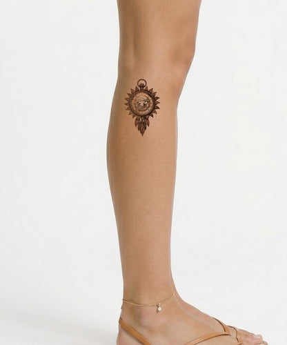 Origami pták nad kompasem, návrh tetování