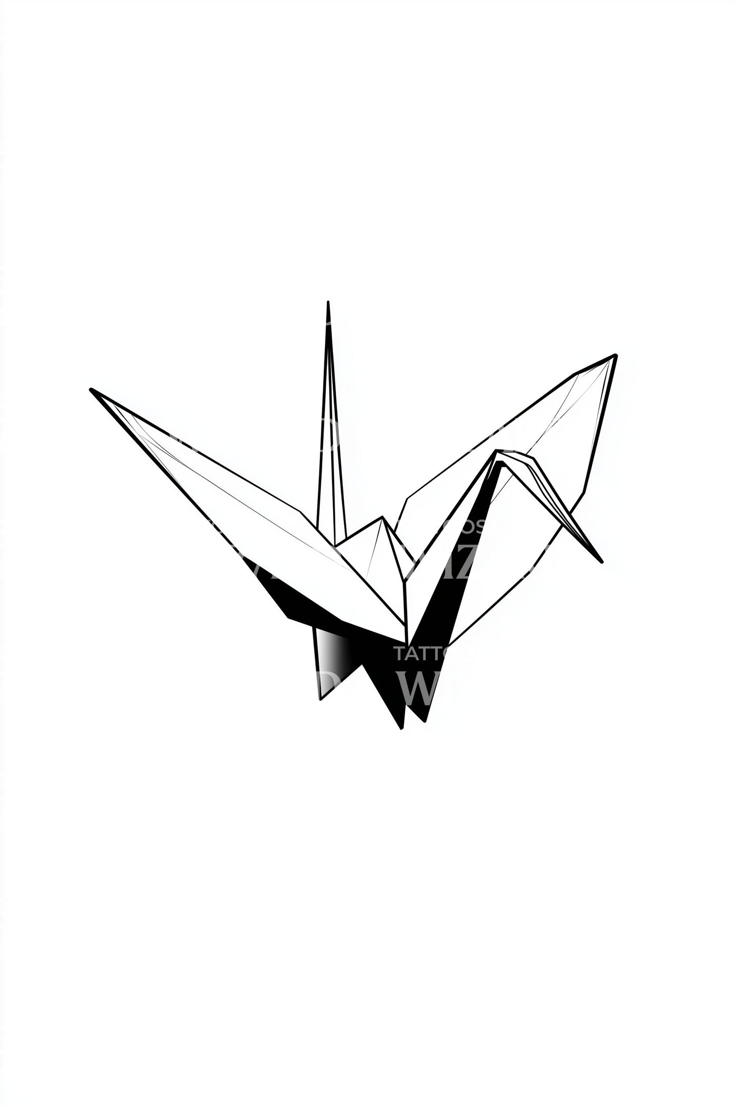 Origami Crane Minimal Tattoo Design