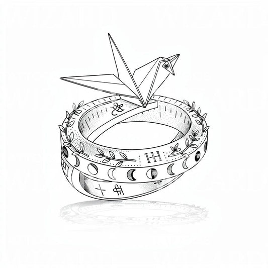 Origami Crane Ring Tattoo Design