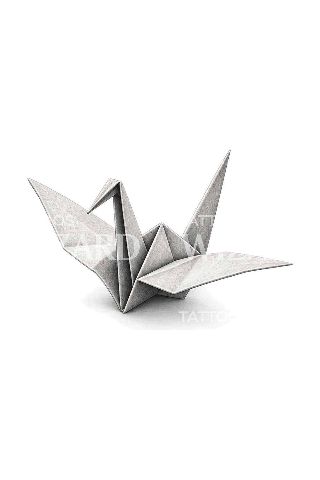 Origami Crane with Crisp Creases Tattoo Design
