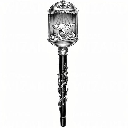 Origami Lantern Tattoo Design