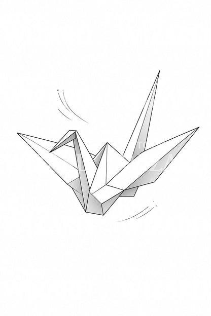 Tetovací návrh origami papírového jeřába
