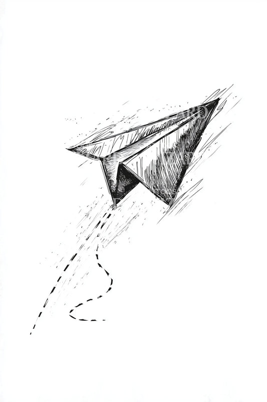 Origami Paper Glider Tattoo Idea