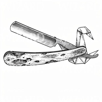 Origami barberblad-tatovering