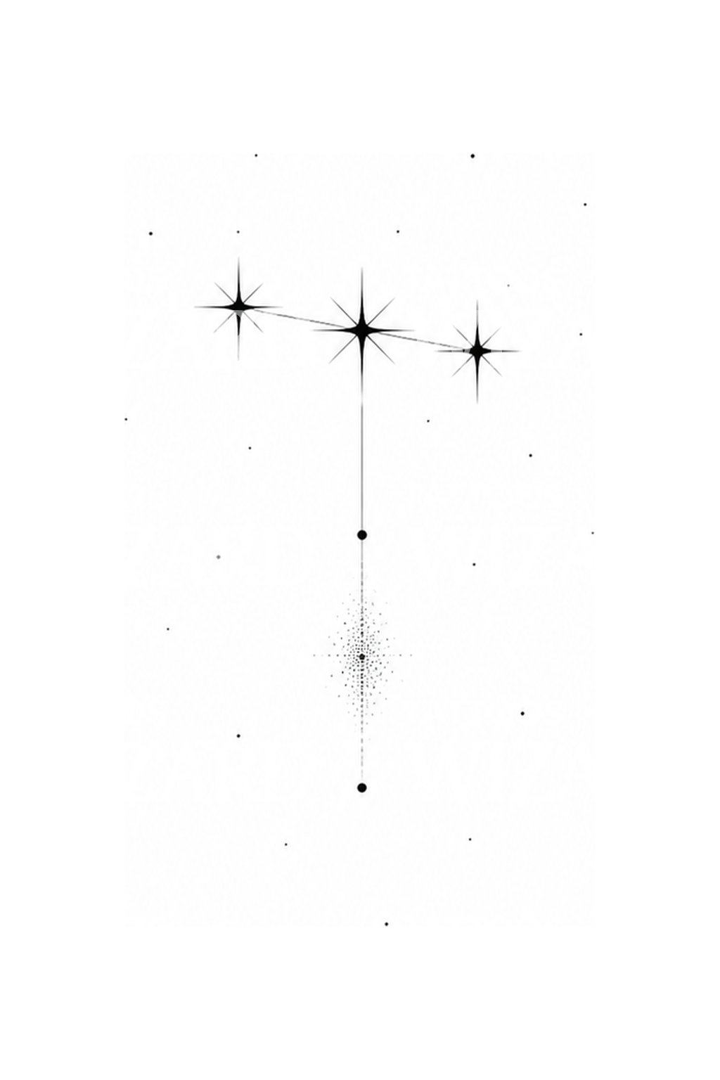 Orion Belt and Sword Tattoo Design