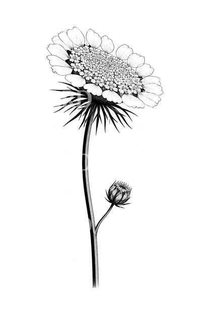 Orlaya-Minoer-Spitzenschirm-Tattoo-Design