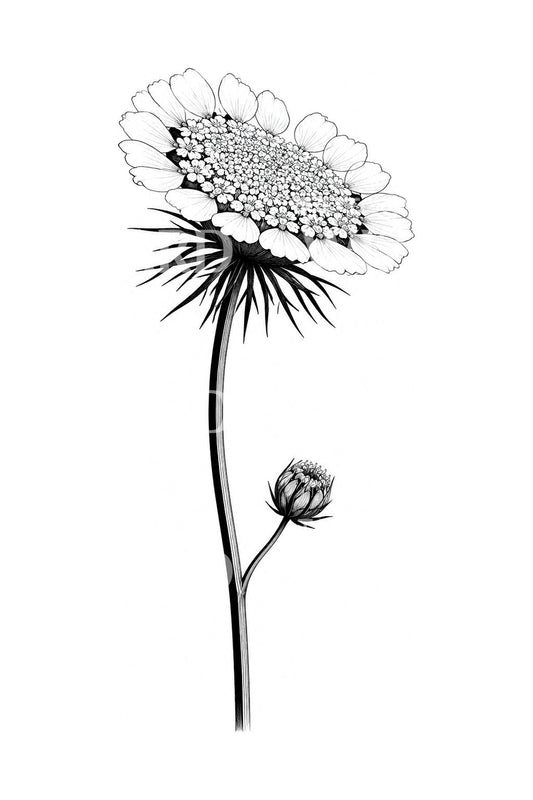 Orlaya-Minoer-Spitzenschirm-Tattoo-Design