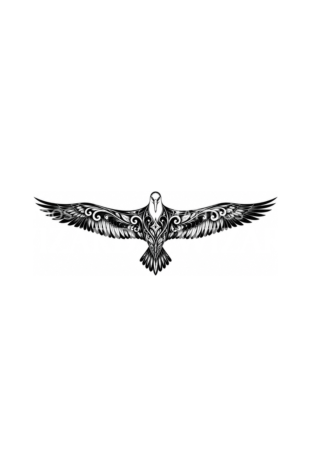 アホウドリの翼開長を描くオーナメンタルタトゥー