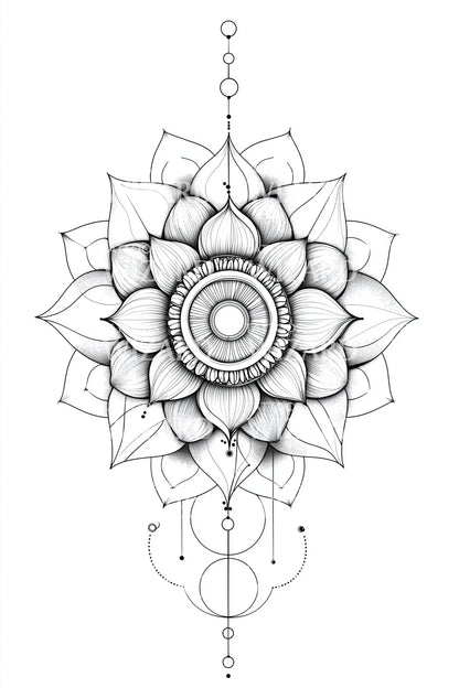 Diseño de tatuaje mandala de flecha ornamental