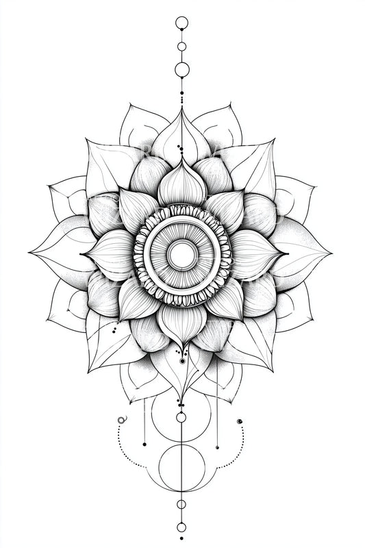 Ornamental Arrow Mandala Tattoo Design