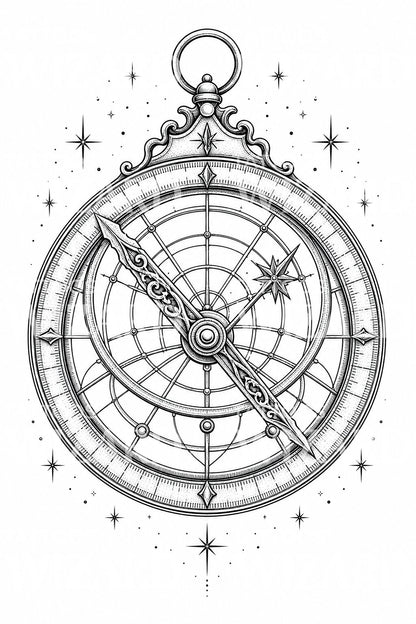 Design per tatuaggio astrolabio ornamentale