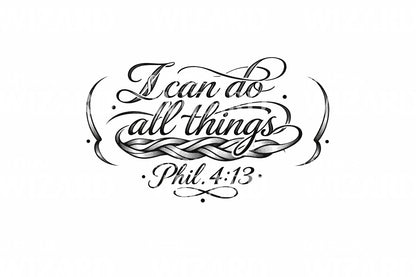 Ornamental Banner Verse Tattoo Design