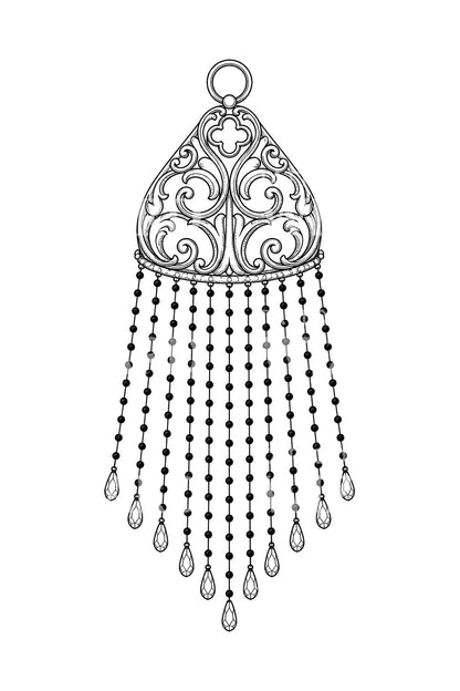 Ornamentalt tatoveringsdesign med perlekvast