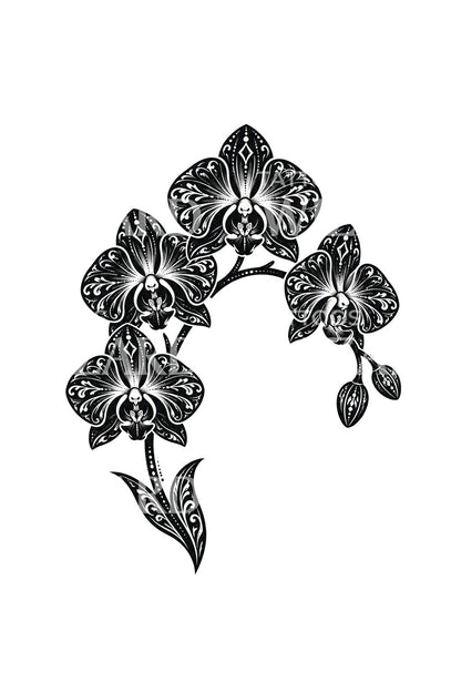 Kropkowany hibiskus na tle słońca | Tattoo Design
