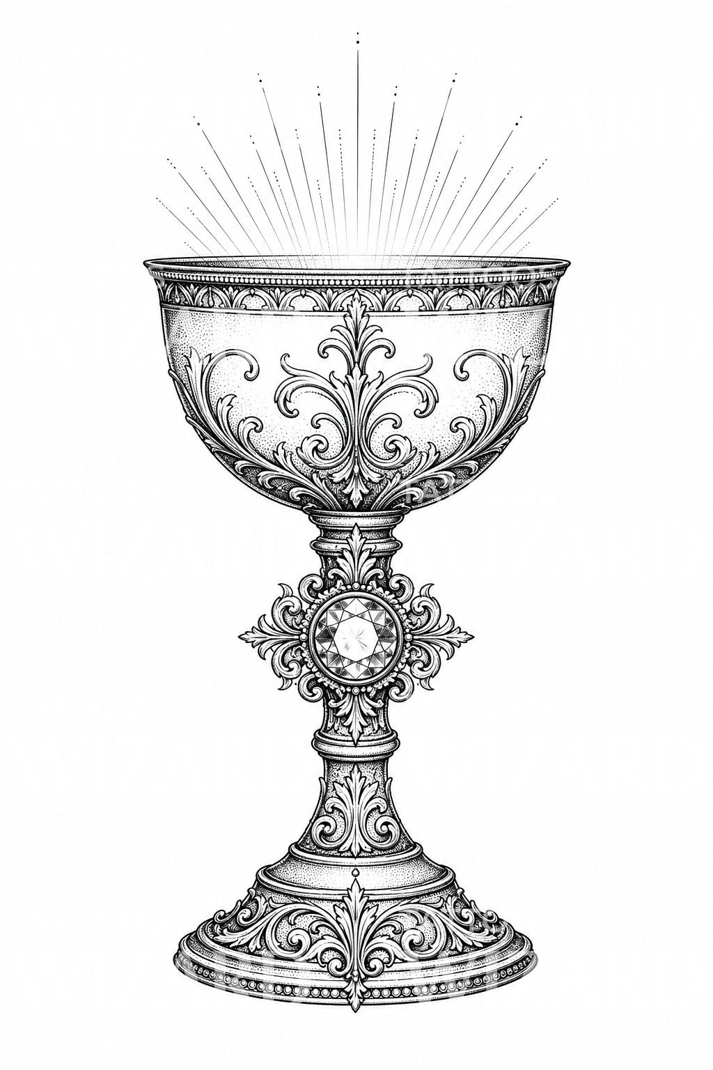 Ornamentalt kalk tattoo-design