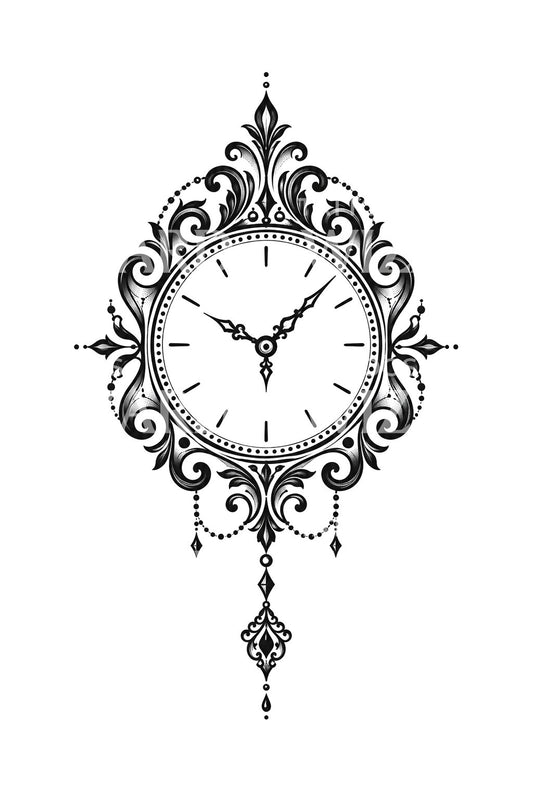 Ornamentalt filigranur, blackwork-tatoveringsillustration
