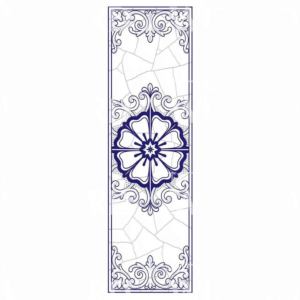 Tatouage mandala floral ornemental