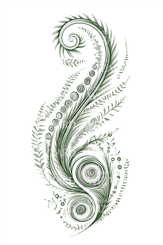Ornamental Frond Tattoo Design