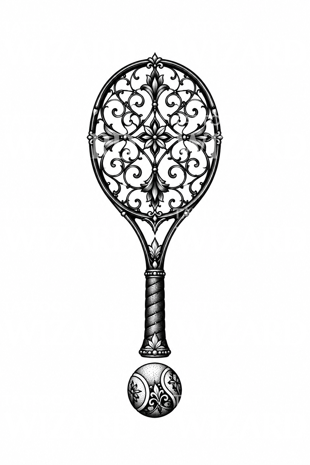 Organic Tennis Rackets Ornamental Lace Tennis Racket Blackwork Tattoo – Tattoos Wizard Designs