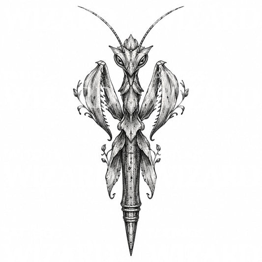 Ornamentales Gottesanbeterin-Tattoo
