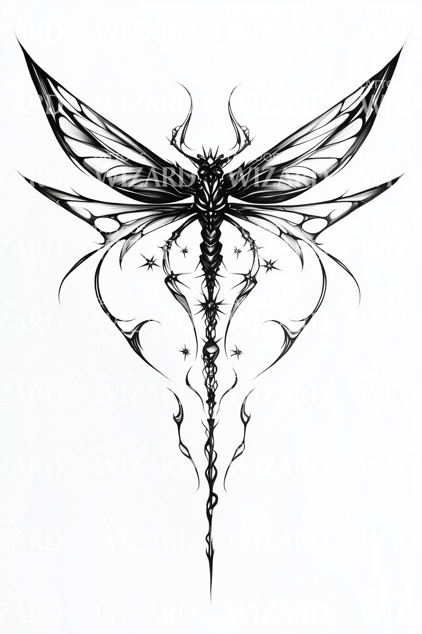 Ornamental Moth Totem Tattoo Design
