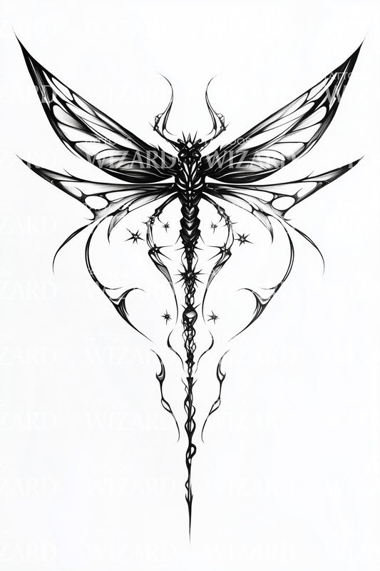 Ornamental Moth Totem Tattoo Design