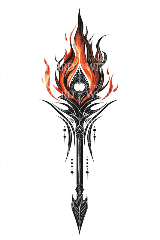 Ornamental Sacred Flame Tattoo Design