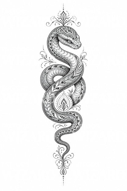 Ornamentaalinen käärme -tatuointidesign