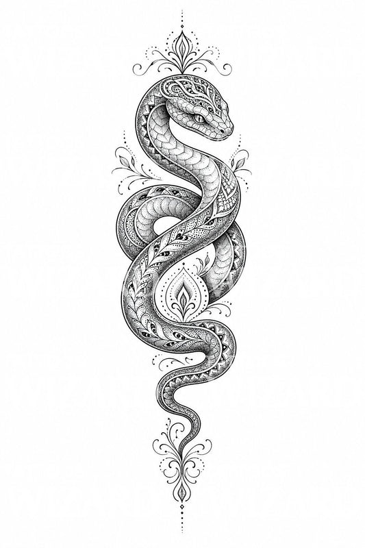 Ornamentaalinen käärme -tatuointidesign