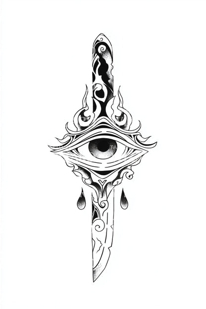 Design di Tatuaggio Occhio a Spirale Ornamentale