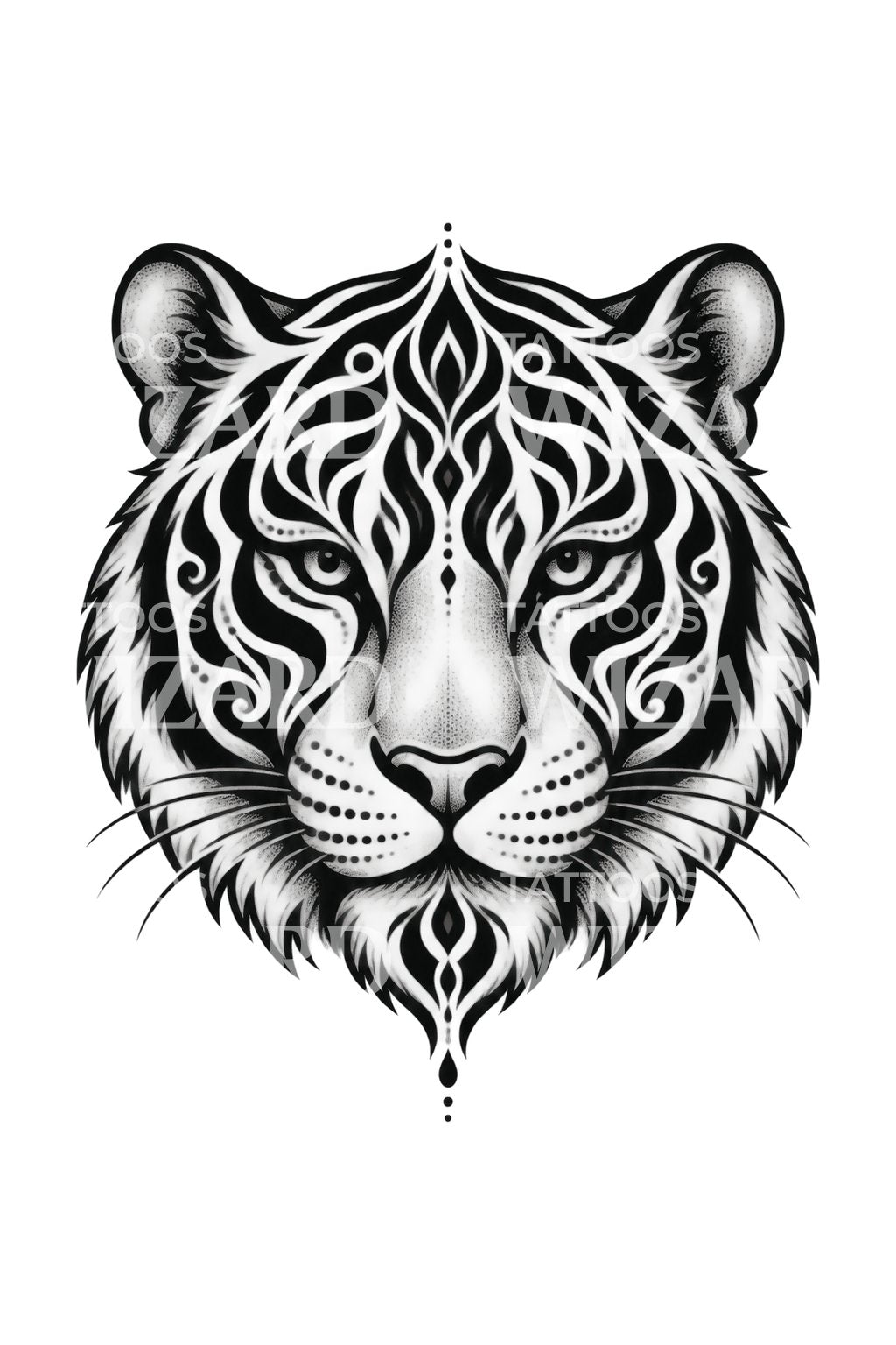 Tatouage ornemental de tigre rayé