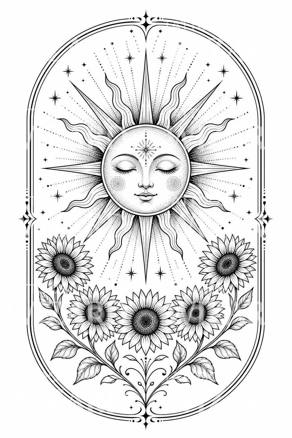 Ornamentalt soltarot tatueringsmotiv
