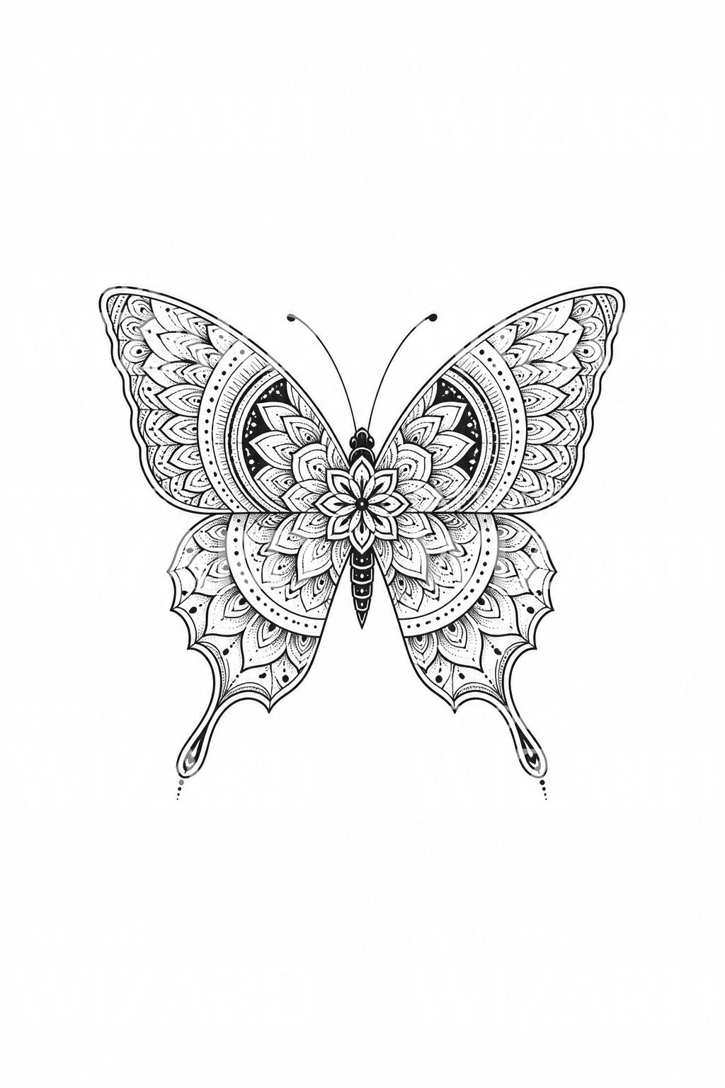 Ornamental Swallowtail Butterfly Tattoo Design