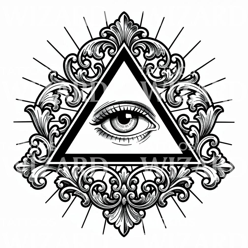 Ornate All Seeing Eye Tattoo Design