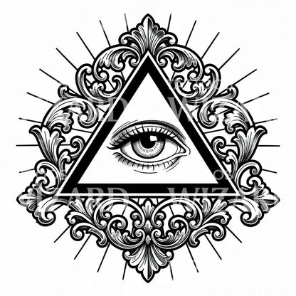 Ornate All Seeing Eye Tattoo Design
