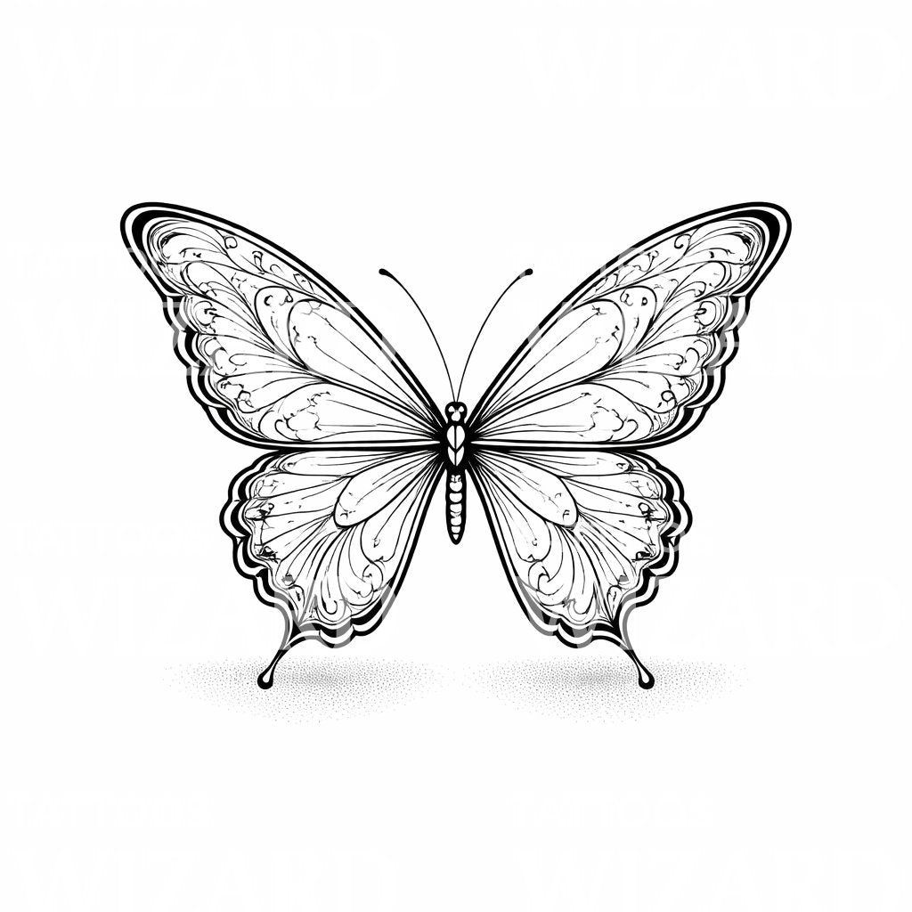 Ornate Butterfly Tattoo Design