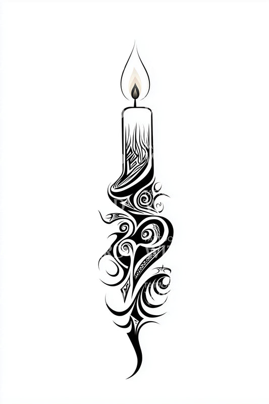 Desain Tato Api Lilin Ornate