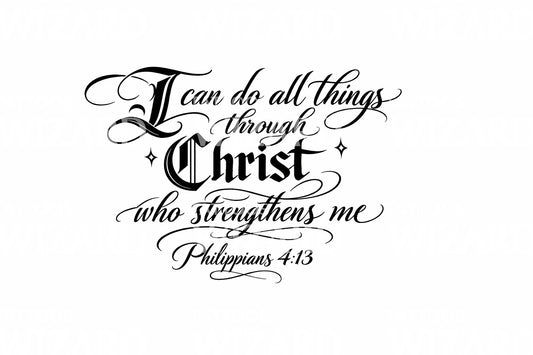 Ornate Christ Calligraphy Tattoo Design