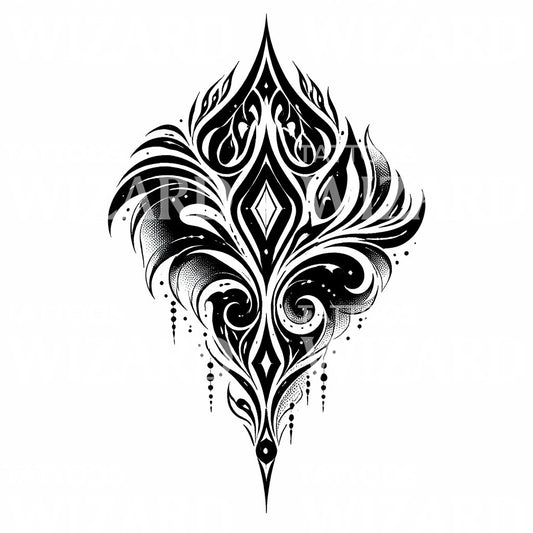 Ornate Diamond Filigree Tattoo Design