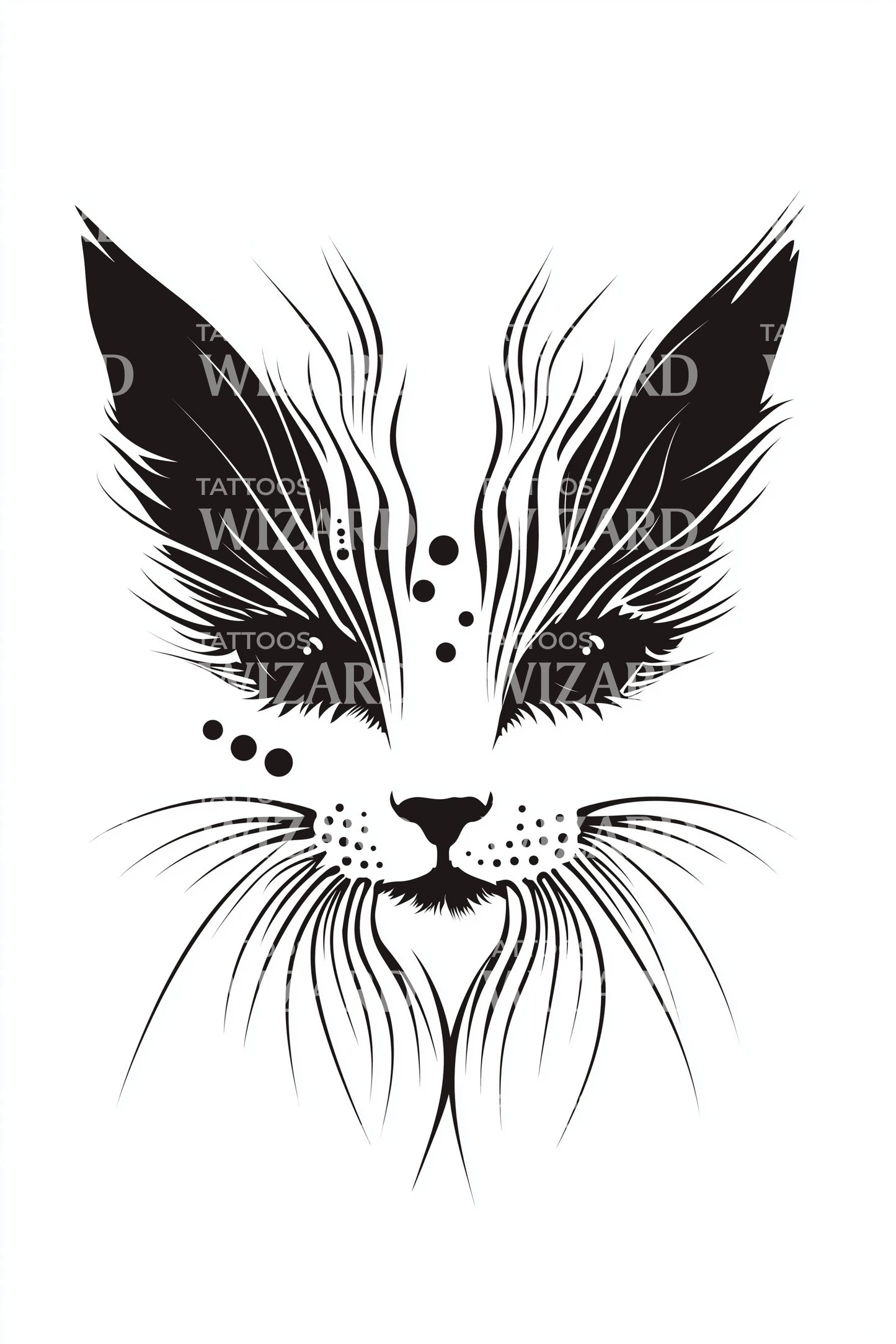 Ornate Feline Mask Tattoo Design