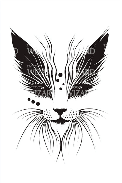 Ornate Feline Mask Tattoo Design