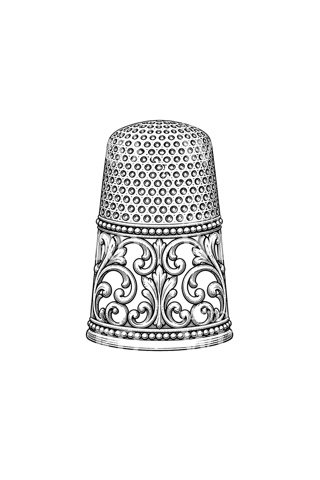 Tatueringsdesign | Ornate Filigree Thimble Tattoo Design