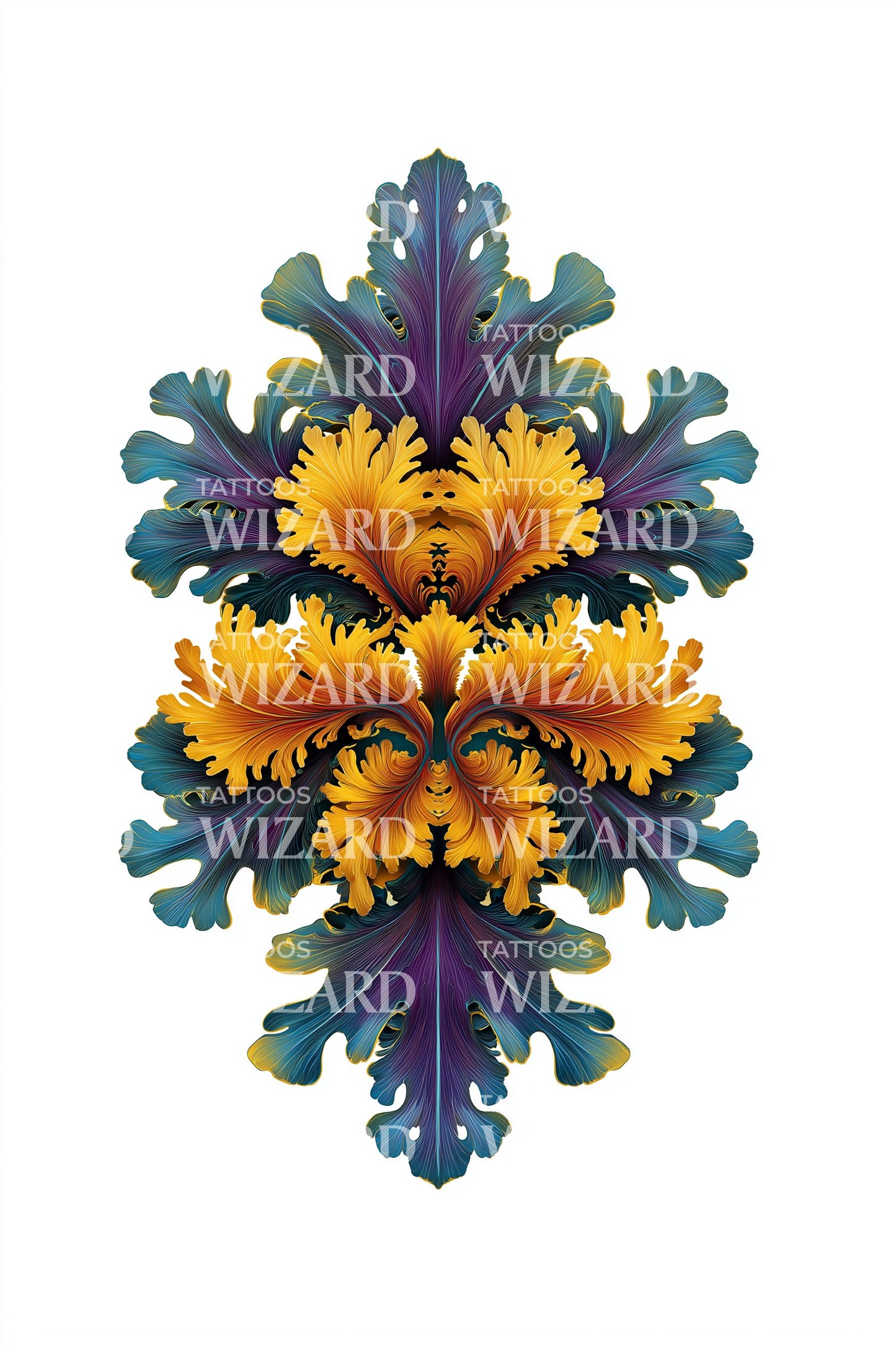 Desenho de Tatuagem Mandala Floral Ornada