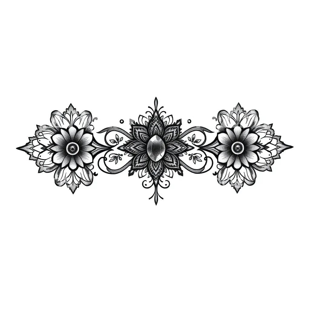 Ornate Floral Mandala Tattoo Design