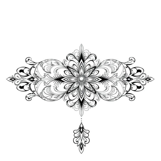 Ornate Floral Mandala Tattoo Design