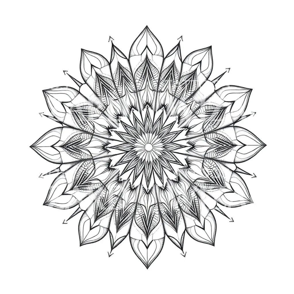 Ornate Floral Mandala Tattoo Design