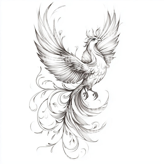 Ornate Flowing Phoenix Tattoo Idea