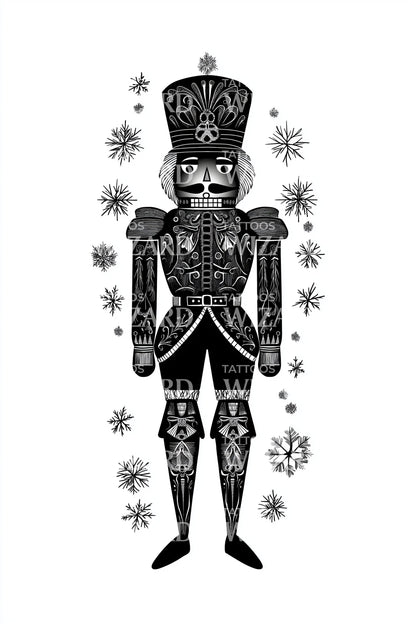 Ornate Folk Nutcracker Tattoo Design